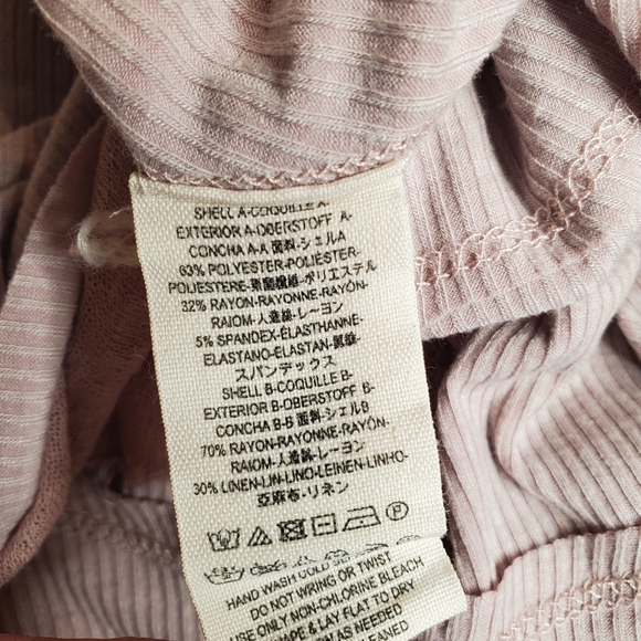 We The Free Free People Tangerine Long Sleeve Mauve Top Ribbed Tee Boho Size S - Picture 8 of 9